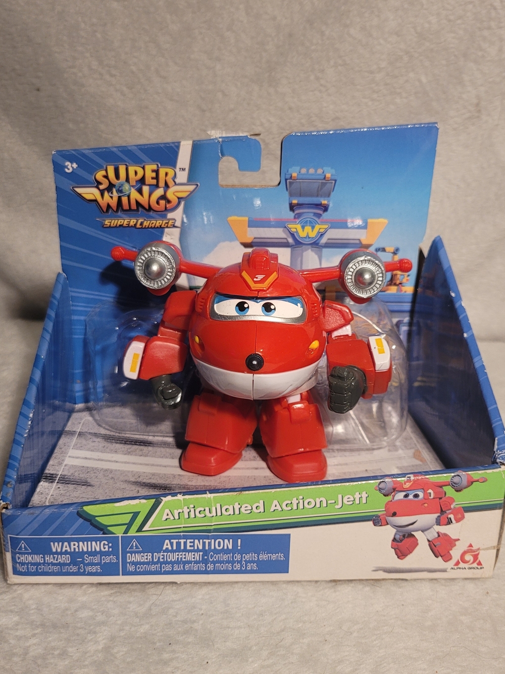 NEW in Box - Super Wings Super Charge Articulated Action Jett 3"